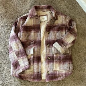 Plaid Sherpa lined shacket